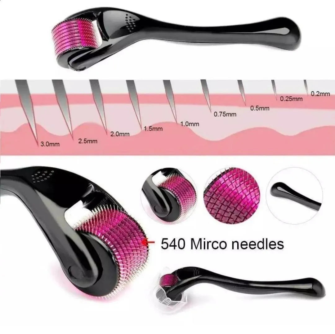 Derma Roller 0.5mm – 540 Micro Needles for Hair Growth & Skin Therapy Men/Women
